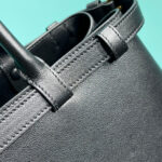 Prada Medium Leather Handbag With Belt 1BA417 Black